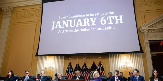 Members of the House Select Committee to Investigate the January 6 Attack on the U.S. Capitol held its last public meeting in the Canon House Office Building on Capitol Hill on December 19, 2022, in Washington, DC. 