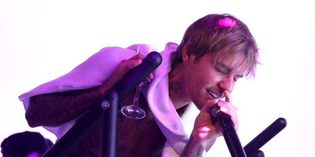 Justin Bieber performs at the OBB Media’s Grand Opening of OBB Studios on Jan. 14, 2023 in Hollywood, California.