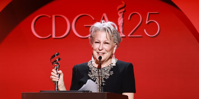 Bette Midler accepts the Distinguished Collaborator Award during the 25th annual Costume Designers Guild Awards.