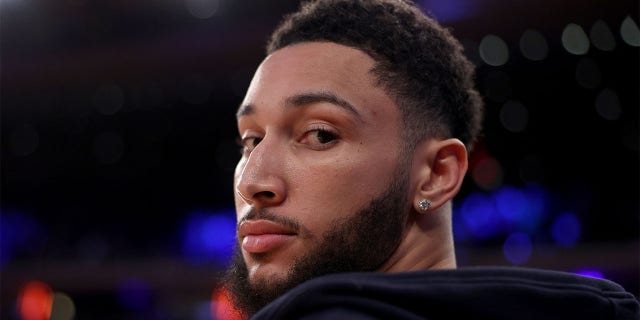 Brooklyn Nets' Ben Simmons during the final seconds of a game against the New York Knicks at Madison Square Garden in New York City on March 1, 2023. 