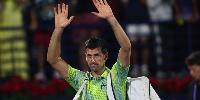 Novak Djokovic acknowledging the crowd