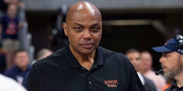 Former Auburn player Charles Barkley after the Tigers' game against the Tennessee Volunteers at Neville Arena on March 4, 2023, in Auburn, Alabama.