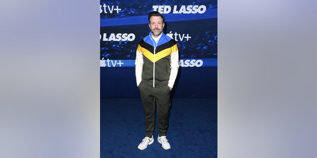 Jason Sudeikis arrives at the Apple Original Series "Ted Lasso" Season 3 Red Carpet Premiere Event.