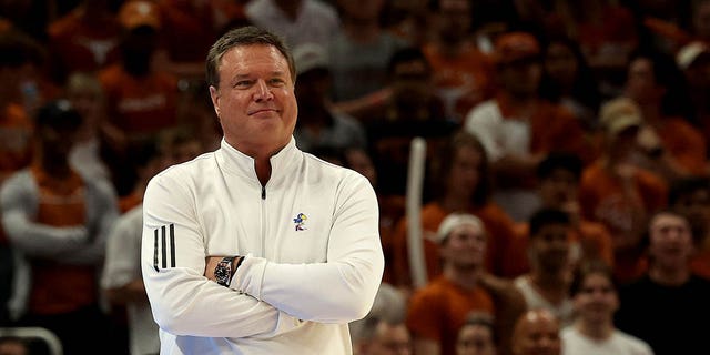 Kansas Jayhawks head coach Bill Self stands on the court during a game with the Texas Longhorns at the Moody Center on March 4, 2023 in Austin, Texas.