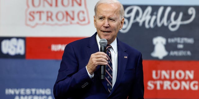 U.S. President Joe Biden talks about his proposed FY2024 federal budget during an event at the Finishing Trades Institute on March 09, 2023 in Philadelphia, Pennsylvania. Seen as a preview to his re-election platform, Biden's proposed budget is projected to cut the deficit by $3 trillion over the next 10 years. It remains unlikely that the plan will find any support in the Republican-controlled House of Representatives.