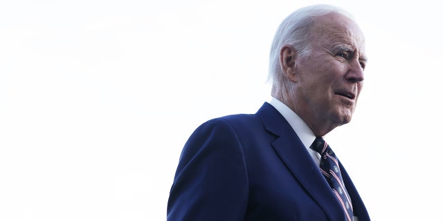 US President Joe Biden speaks to members of the press after he arrived at the White House on March 9, 2023 in Washington, DC. 