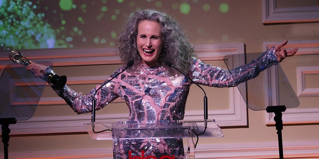 Andie MacDowell accepted her award for Timeless Beauty.