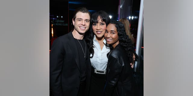 The pair (pictured here with Jackée Harry) began dating last fall and went public with their relationship over New Year's weekend.