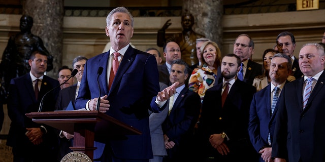 U.S. Speaker of the House Kevin McCarthy, R-Calif., at the U.S. Capitol Building on March 10, 2023, in Washington, DC. 