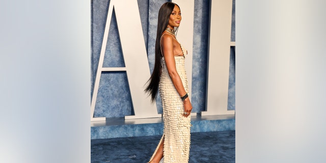 Naomi Campbell stunned in a Schiaparelli Haute Couture gown.