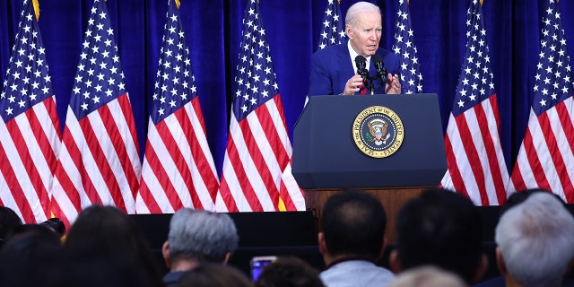 U.S. President Joe Biden delivers remarks at the Boys and Girls Club of West San Gabriel Valley on March 14, 2023, in Monterey Park, California. 