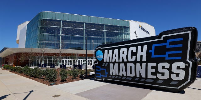 A view of Legacy Arena at the Birmingham-Jefferson Convention Complex during a practice session ahead of the first round of the NCAA Men's Basketball Tournament on March 15, 2023, in Birmingham, Alabama.