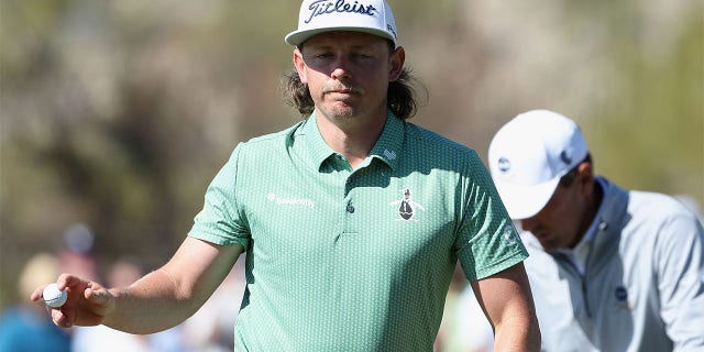 Ripper GC's Cameron Smith reacts to a putt on the 18th green during the LIV Golf Invitational – Tucson on March 17, 2023, in Tucson, Arizona. 