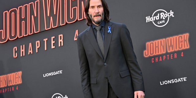 Keanu Reeves at the premiere of "John Wick: Chapter 4."