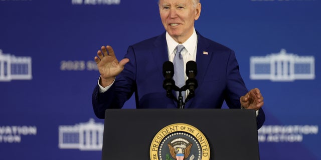 President Biden delivers remarks at the White House Conservation In Action Summit on March 21.