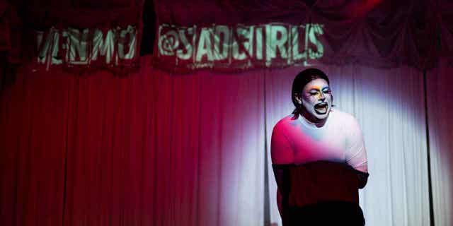  A Drag Queen performs during a show at the Swan Dive nightclub on March 20, 2023, in Austin, Texas. Controversy and debate over four bills seeking to restrict Drag shows in the state of Texas intensifies as lawmakers continue their proposals. Bills SB 8, SB 12, and SB1601 are scheduled for a hearing this Thursday. 