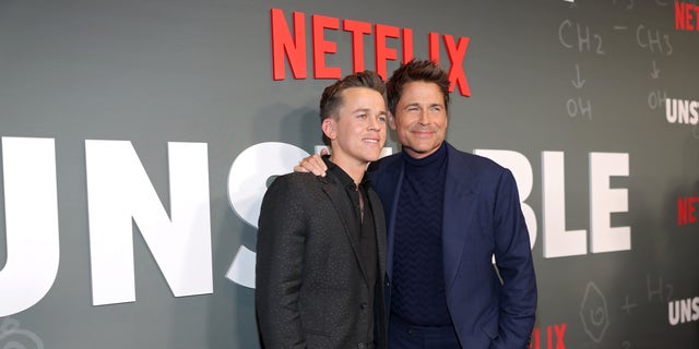 Rob Lowe, right, told Fox News Digital why he did not want his son John Owen to work in Hollywood.