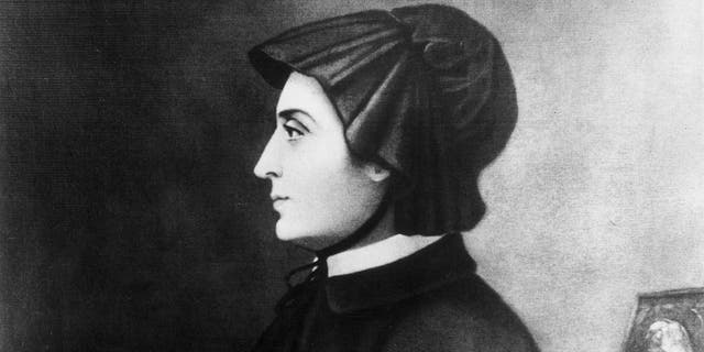 Elizabeth Ann Bayley Seton (1774-1821), founder and first superior of the Sisters of Charity, was born to a wealthy New York Protestant family. She married William Seton in 1794 — and after his death 1803, she converted to Catholicism in 1805, opened a girls' school in Baltimore in 1808, took vows in 1813 and became mother superior of the Sisters of Charity. Beatified in 1963, she was canonized as the first American-born saint in 1975. 