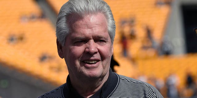 Dick Haley, former director of player personnel for the Pittsburgh Steelers, looks on from the sideline before a game between the Steelers and the Tampa Bay Buccaneers at Heinz Field on Sept. 28, 2014 in Pittsburgh. The Buccaneers defeated the Steelers 27-24.  