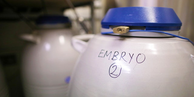 Fertilized embryos are stored in liquid nitrogen-filled tanks to keep them fresh in case the patient needs them at a later date.