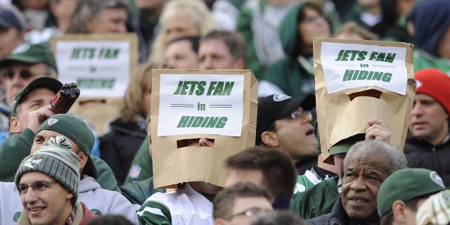 New York Jets fans during the St. Louis Cardinals game at MetLife Stadium. East Rutherford, New Jersey, Dec. 2, 2012.