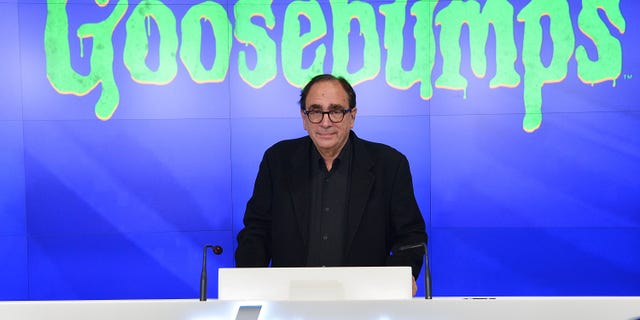 R.L. Stine, author of the enormously popular Goosebumps series of children's books, rings the NASDAQ Opening Bell in celebration of Halloween and "Goosebumps" at NASDAQ on Oct. 30, 2015, in New York City.  