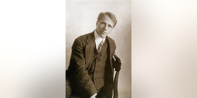 Portrait of Robert L. Frost, American poet who wrote "North of Boston" and "A Boy's Will," circa 1910s.