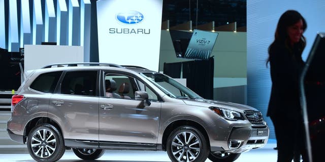 The 2017 Subaru Forester on display in Los Angeles on Nov. 17, 2016, is similar to the one driven by two thieves in Portland, Oregon.