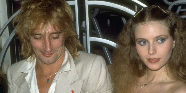 Rod Stewart with Bebe Buell circa 1977.