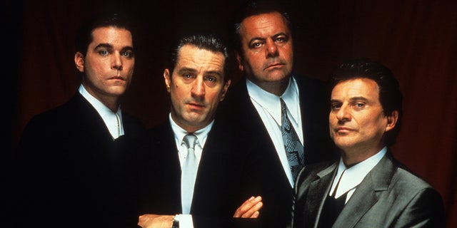 From left to right, Ray Liotta, Robert De Niro, Paul Sorvino and Joe Pesci starred in the 1990 gangster movie "Goodfellas."