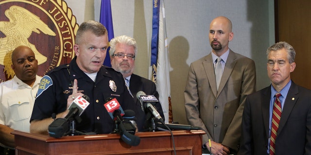 Indiana State Police Superintendent Doug Carter is seen here speaking about the investigation of Subway pitchman Jared Fogle during a press conference on August 19, 2015, at the United States Attorney's Office in Indianapolis, Indiana. 