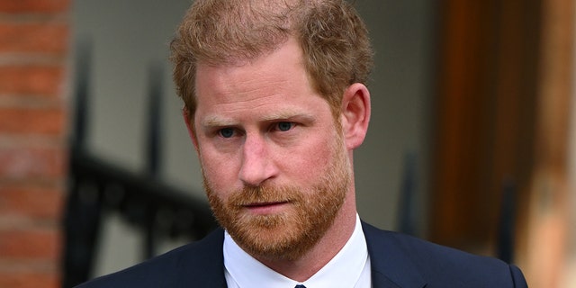 Prince Harry, Duke of Sussex, departs the Royal Courts of Justice in his role as claimant after attending a lawsuit against the Associated Newspapers on March 27, 2023, in London.