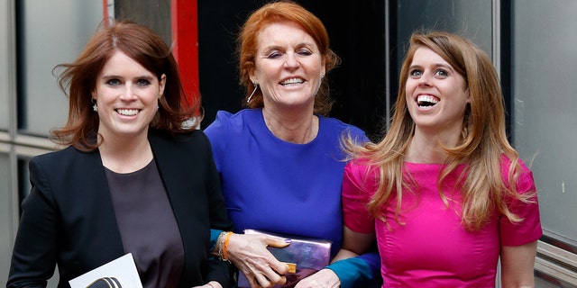 Ferguson has called herself a "Super Gran" to the children of her daughters Princess Eugenie, left, and Princess Beatrice.
