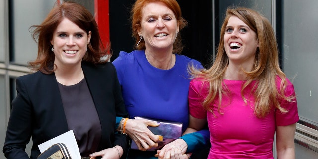 Ferguson has called herself a "Super Gran" to the children of her daughters Princess Eugenie, left, and Princess Beatrice.