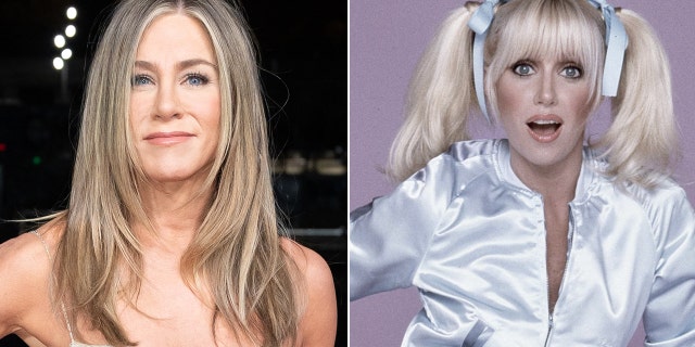 Suzanne Somers (right) told Fox News Digital she loved the idea of Jennifer Aniston playing her character Chrissy Snow.