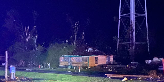 Destruction from a tornado was shown overnight in Silver City, Mississippi.