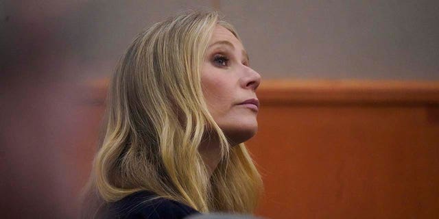 Gwyneth Paltrow sits in court during an objection by her attorney during her trial on Friday.