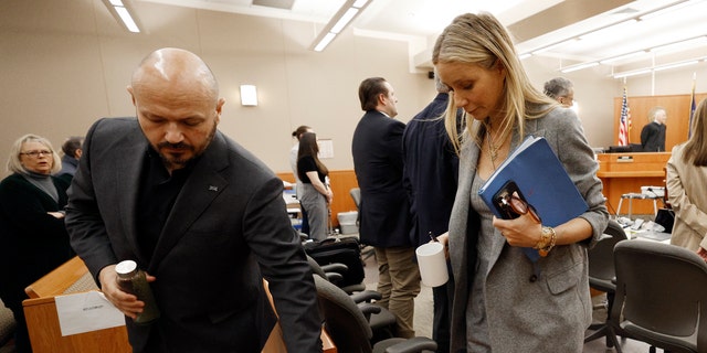 Gwyneth Paltrow wears grey blazer and matching slacks in Utah courtroom