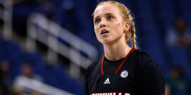 Hailey Van Lith of the Louisville Cardinals during the first half of a game against the Notre Dame Fighting Irish in the semifinals of the ACC women's basketball tournament at Greensboro Coliseum on March 4, 2023 in Greensboro, NC