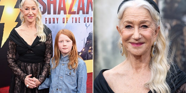 Helen Mirren, ‘Shazam! Fury of the Gods’ star, brings grandson to red carpet premiere for sweet family outing 2 Helen Mirren walked the red carpet in a black lace gown, and holding her young grandson's hand.