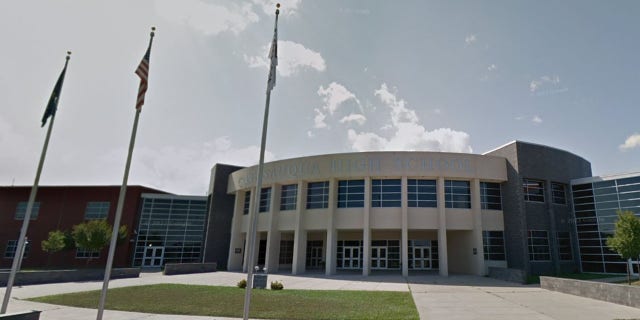 One of several high schools that were targeted in fake active-shooter calls or bomb threats on Wednesday.
