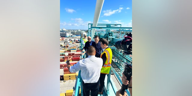 Lawmakers at a port in Miami