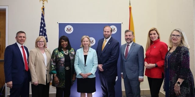 House Ways and Means Committee pose for a photo in Guyana, the last stop on a three-country tour.