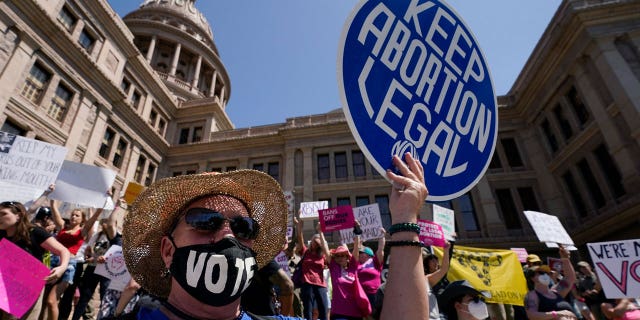 Abortion rights demonstrators attend a rally at the Texas state Capitol in Austin, Texas, May 14, 2022.