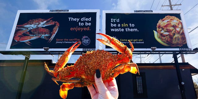 Jimmy's Famous Seafood launches two billboards in response to PETA's billboard encouraging people to "go vegan."
