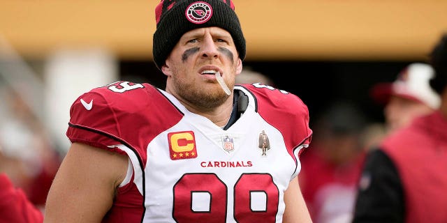 Ex-NFL star JJ Watt cautions fans about rumors as free agency begins 2 J.J. Watt, #99 of the Arizona Cardinals, looks on during player introduction prior to the start of the game against the San Francisco 49ers at Levi's Stadium on Jan. 8, 2023 in Santa Clara, California.