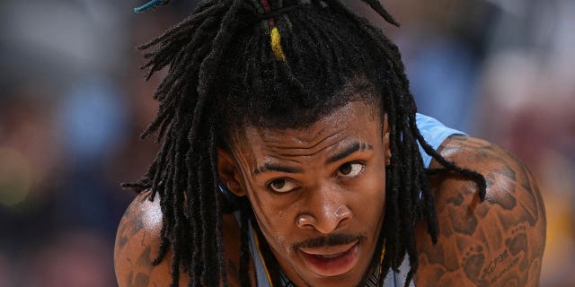 Ja Morant #12 of the Memphis Grizzlies looks on against the Golden State Warriors during Game 3 of the 2022 NBA Playoffs Western Conference Semifinals on May 7, 2022 at the Chase Center in San Francisco, California.