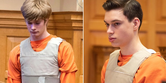 Iowa teenagers Jeremy Goodale, left, and Willard Miller, right, are charged with first-degree murder for the slaying of Fairfield High School Spanish teacher Nohema Graber.