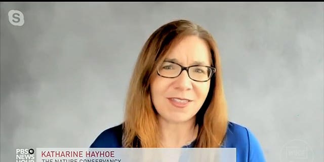 Climate scientist Katharine Hayhoe appeared on "PBS Newshour" on Monday.