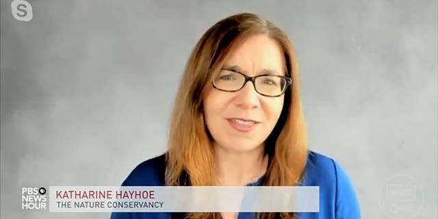 Climate scientist Katharine Hayhoe appeared on "PBS Newshour" on Monday.